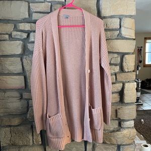 Small Knit Mauve Chunky Sweater Cardigan